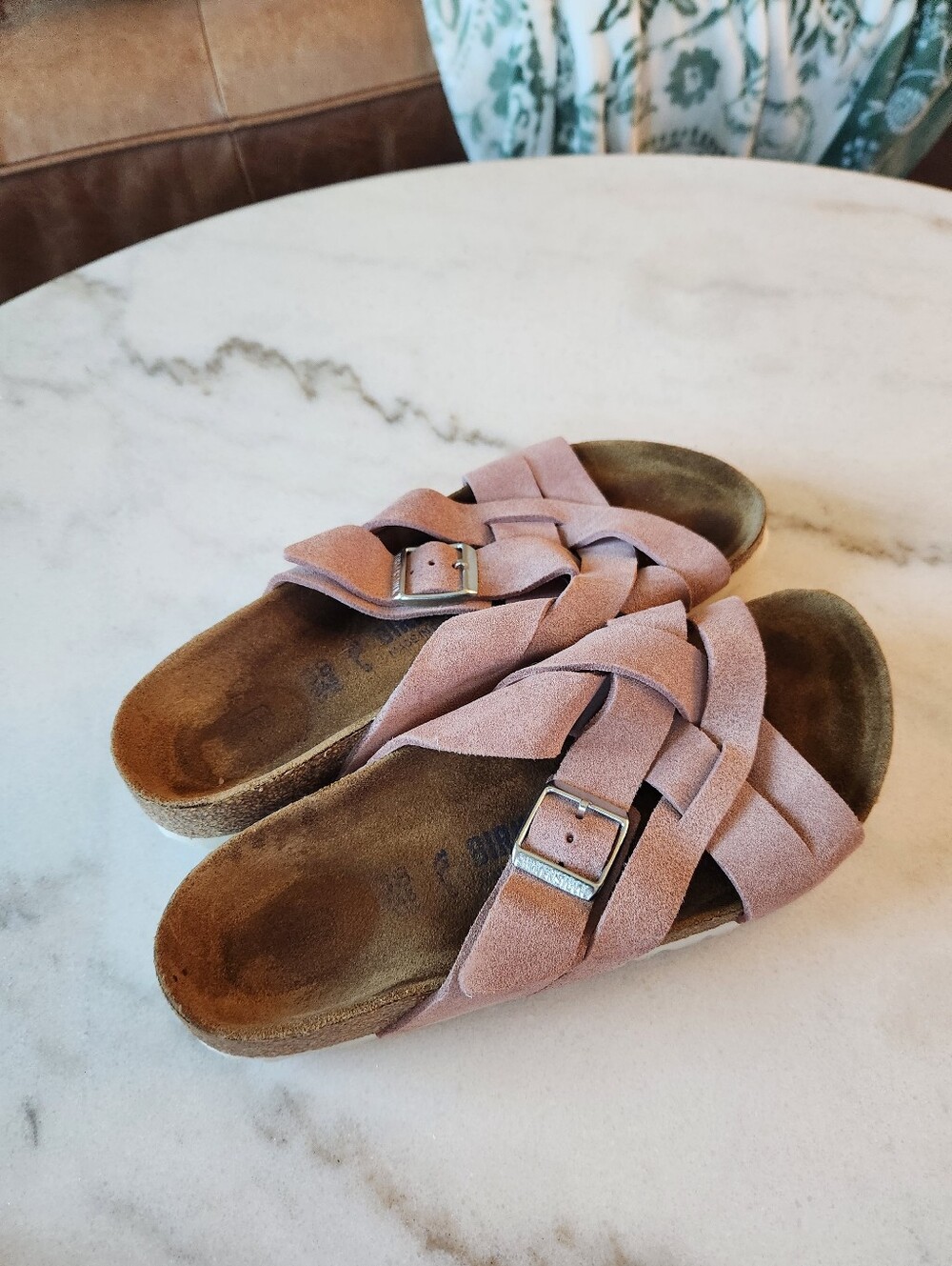 Birkenstock Lugano Pink Clay Soft Footbed Sandals US 8